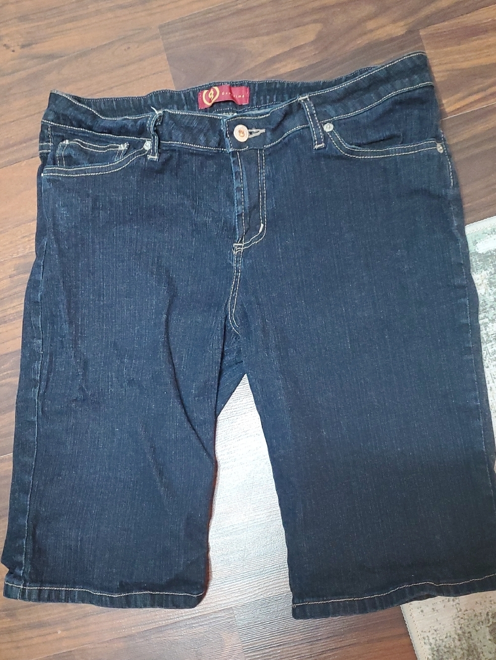 Dark Blue Denim Bermuda Shorts - Unbranded